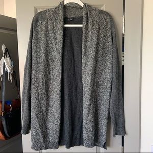 Theory Gray Colorblock Cashmere Open Front Cardigan Sz M
